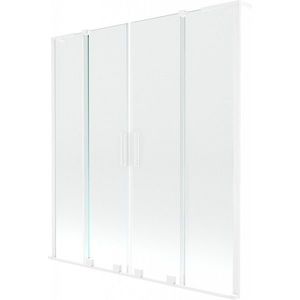 MEXEN/S Velar L Duo dvoukřídlá posuvná vanová zástěna 140 x 150, transparent, bílá 896-140-003-02-20 obraz