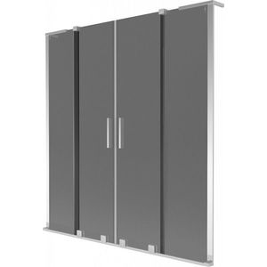 MEXEN/S Velar L Duo dvoukřídlá posuvná vanová zástěna 140 x 150, grafit, chrom 896-140-003-42-01 obraz