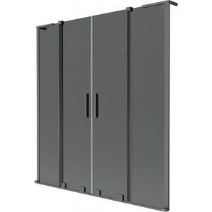 MEXEN/S Velar L Duo dvoukřídlá posuvná vanová zástěna 140 x 150, grafit, grafit metal 896-140-003-42-95 obraz