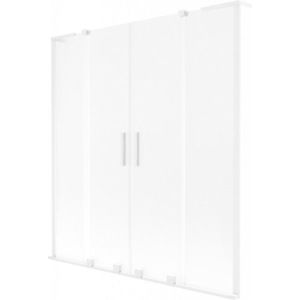 MEXEN/S Velar L Duo dvoukřídlá posuvná vanová zástěna 160 x 150, dekor, bílá 896-160-003-32-20 obraz