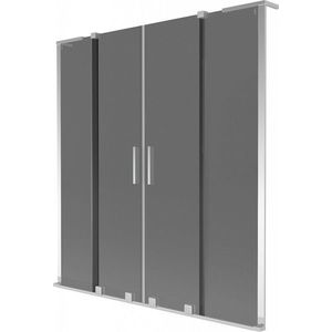 MEXEN/S Velar L Duo dvoukřídlá posuvná vanová zástěna 160 x 150, grafit, chrom 896-160-003-42-01 obraz