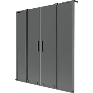 MEXEN/S Velar L Duo dvoukřídlá posuvná vanová zástěna 160 x 150, grafit, grafit metal 896-160-003-42-95 obraz