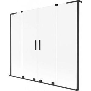 MEXEN/S Velar L Duo dvoukřídlá posuvná vanová zástěna 170 x 150, dekor, černá 896-170-003-32-70 obraz