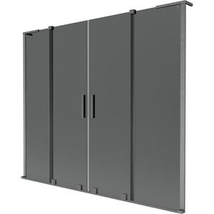 MEXEN/S Velar L Duo dvoukřídlá posuvná vanová zástěna 200 x 150, grafit, grafit kartáčovaná 896-200-003-42-66 obraz