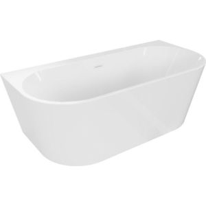 MEXEN/S Oval+ volně stojící vana przyścienna 170 x 80, bílá, sifon a přepad bílá 52681708000-20 obraz