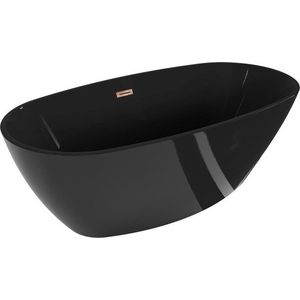 MEXEN/S Eris volně stojící vana 170 x 80, černá, sifon a přepad růžové zlato 53441708070-60 obraz