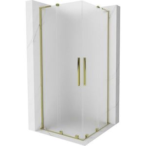 MEXEN/S Velar L Duo sprchový kout, posuvné dveře 100 x 100, dekor, zlato 871-100-100-02-33-50 obraz