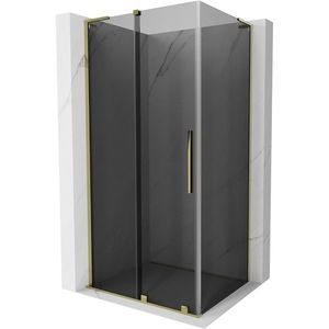 MEXEN/S Velar L sprchový kout, posuvné dveře 120 x 75, grafit, zlato 871-120-075-43-50 obraz