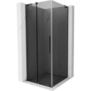 MEXEN/S Velar L sprchový kout, posuvné dveře 120 x 120, grafit, grafit kartáčovaná 871-120-120-43-66 obraz
