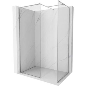 MEXEN/S Kioto-F Sprchová zástěna WALK-IN s rámem 125 x 80, transparent 8 mm, chrom 800-125-202-04-00-080 obraz
