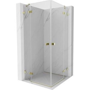 MEXEN/S Lunar Duo sprchový kout dveře křídlové 85 x 85, transparent, zlato 834-085L-085P-50-00 obraz