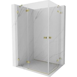 MEXEN/S Lunar Duo sprchový kout dveře křídlové 95 x 85, transparent, zlato 834-095L-085P-50-00 obraz