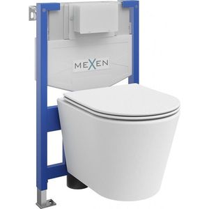 MEXEN/S WC předstěnová instalační sada Fenix XS-F s mísou WC Rico + sedátko softclose, bílá mat 68030724001 obraz