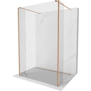 MEXEN/S Kioto Sprchová zástěna WALK-IN volněstojící 90 x 30 x 30, transparent, měď kartáčovaná 800-090-030-222-65-00-030 obraz
