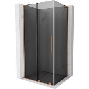 MEXEN/S Velar L sprchový kout, posuvné dveře 100 x 120, grafit, měď kartáčovaná 871-100-120-43-65 obraz