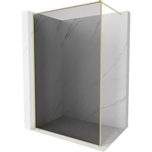 MEXEN/S Kioto-F Sprchová zástěna WALK-IN s rámem 70 x 202, grafit 8 mm, zlato kartáčovaná 800-070-104-55-40 obraz