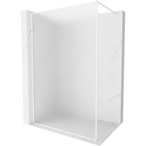 MEXEN/S Kioto-F Sprchová zástěna WALK-IN s rámem 80 x 202, dekor 8 mm, bílá 800-080-104-20-30 obraz