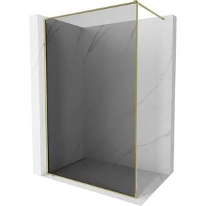 MEXEN/S Kioto-F Sprchová zástěna WALK-IN s rámem 80 x 202, grafit 8 mm, zlato 800-080-104-50-40 obraz