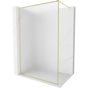 MEXEN/S Kioto-F Sprchová zástěna WALK-IN s rámem 80 x 202, dekor 8 mm, zlato kartáčovaná 800-080-104-55-30 obraz