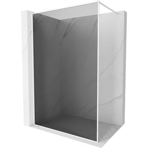 MEXEN/S Kioto-F Sprchová zástěna WALK-IN s rámem 100 x 202, grafit 8 mm, bílá 800-100-104-20-40 obraz