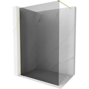 MEXEN/S Kioto-X Sprchová zástěna WALK-IN 110 x 200, grafit 10 mm, zlato kartáčovaná 800-110-101-55-40-X obraz