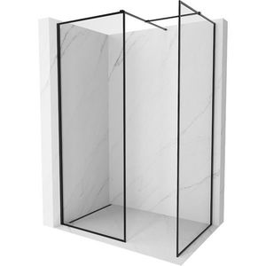 MEXEN/S Kioto-F Sprchová zástěna WALK-IN s rámem 75 x 70, transparent 8 mm, černá 800-075-202-04-70-070 obraz