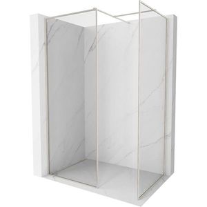 MEXEN/S Kioto-F Sprchová zástěna WALK-IN s rámem 85 x 80, transparent 8 mm, nikl kartáčovaný 800-085-202-04-97-080 obraz