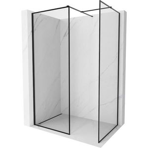 MEXEN/S Kioto-F Sprchová zástěna WALK-IN s rámem 100 x 70, transparent 8 mm, černá 800-100-202-04-70-070 obraz