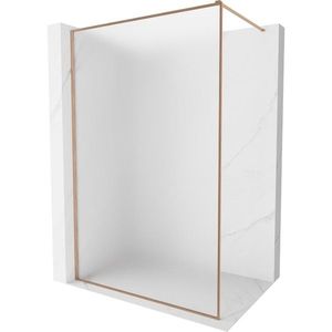 MEXEN/S Kioto-XF Sprchová zástěna WALK-IN s rámem 120 x 202, dekor 10 mm, měď kartáčovaná 800-120-104-65-30-X obraz