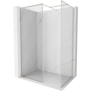 MEXEN/S Kioto-F Sprchová zástěna WALK-IN s rámem 130 x 100, transparent 8 mm, nikl kartáčovaný 800-130-202-04-97-100 obraz