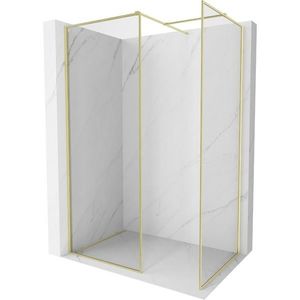 MEXEN/S Kioto-F Sprchová zástěna WALK-IN s rámem 135 x 100, transparent 8 mm, zlato kartáčovaná 800-135-202-04-55-100 obraz
