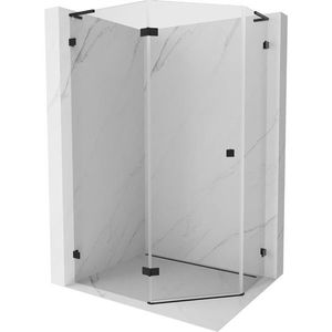 MEXEN/S Lunar L sprchový kout pětiboký křídlový levá 100 x 80, transparent, černá 831L-100L-080P-70-00-L obraz