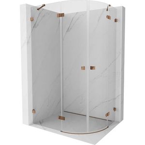 MEXEN/S Lunar sprchový kout čtvrtkruh křídlový levá 90 x 80, transparent, růžové zlato 833-090L-080P-60-00 obraz