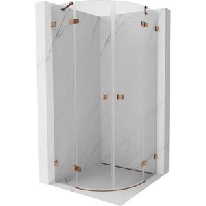MEXEN/S Lunar sprchový kout čtvrtkruh křídlový 90 x 90, transparent, růžové zlato 833-090L-090P-60-00 obraz