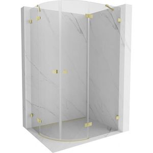 MEXEN/S Lunar sprchový kout čtvrtkruh křídlový pravá 100 x 70, transparent, zlato kartáčovaná 833-100P-070L-55-00 obraz