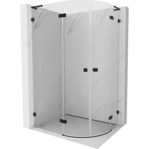 MEXEN/S Lunar L sprchový kout čtvrtkruh křídlový levá 90 x 80, transparent, černá 833L-090L-080P-70-00 obraz