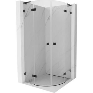 MEXEN/S Lunar L sprchový kout čtvrtkruh křídlový 90 x 90, transparent, černá 833L-090L-090P-70-00 obraz