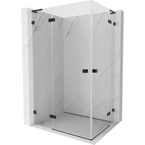 MEXEN/S Lunar L Duo sprchový kout dveře křídlové 100 x 80, transparent, černá 834L-100L-080P-70-00 obraz