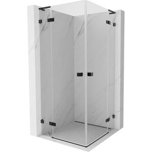 MEXEN/S Lunar L Duo sprchový kout dveře křídlové 100 x 100, transparent, černá 834L-100L-100P-70-00 obraz