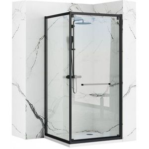 REA/S Sprchový kout SPACE IN 90x90 černý Se sprchovou vaničkou Savoy black KPL-K8881 obraz
