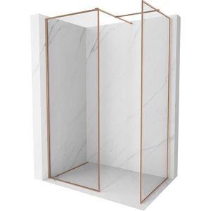 MEXEN/S Kioto-F Sprchová zástěna WALK-IN s rámem 85 x 80, transparent 8 mm, měď kartáčovaná 800-085-202-04-65-080 obraz