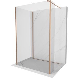 MEXEN/S Kioto Sprchová zástěna WALK-IN 110 x 80 x 30, transparent, měď kartáčovaná 800-110-080-221-65-00-030 obraz