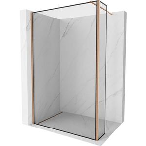 MEXEN/S Kioto Sprchová zástěna WALK-IN 120 x 30, černý vzor, měď kartáčovaná 800-120-212-65-70-030 obraz