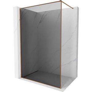 MEXEN/S Kioto-F Sprchová zástěna WALK-IN s rámem 70 x 202, grafit 8 mm, růžové zlato 800-070-104-60-40 obraz