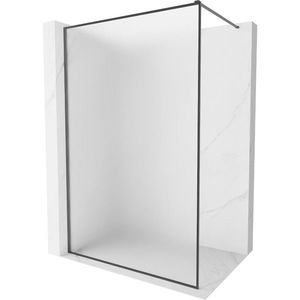 MEXEN/S Kioto-F Sprchová zástěna WALK-IN s rámem 70 x 202, dekor 8 mm, grafit kartáčovaná 800-070-104-66-30 obraz
