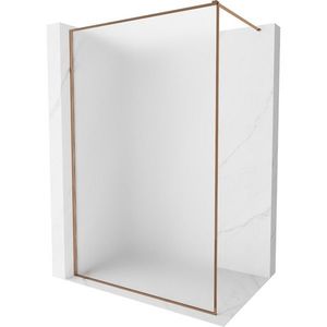 MEXEN/S Kioto-F Sprchová zástěna WALK-IN s rámem 100 x 202, dekor 8 mm, růžové zlato 800-100-104-60-30 obraz