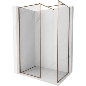 MEXEN/S Kioto-F Sprchová zástěna WALK-IN s rámem 85 x 80, transparent 8 mm, růžové zlato 800-085-202-04-60-080 obraz