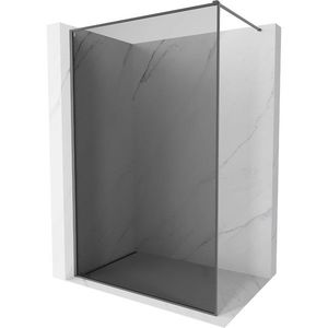 MEXEN/S Kioto-XF Sprchová zástěna WALK-IN s rámem 110 x 202, grafit 10 mm, grafit metal 800-110-104-95-40-X obraz