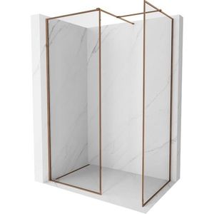 MEXEN/S Kioto-F Sprchová zástěna WALK-IN s rámem 170 x 105, transparent 8 mm, růžové zlato 800-170-202-04-60-105 obraz