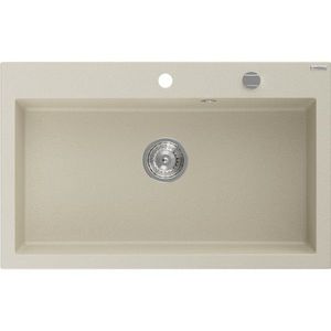 MEXEN Elix granitový dřez 1-miska 800 x 500 mm, béžový, sifon chrom 6527801005-69 obraz